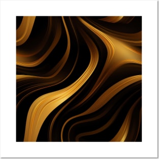 Golden Harmony: Abstract Stripes in Luxe Gold Posters and Art